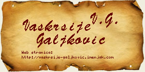Vaskrsije Galjković vizit kartica